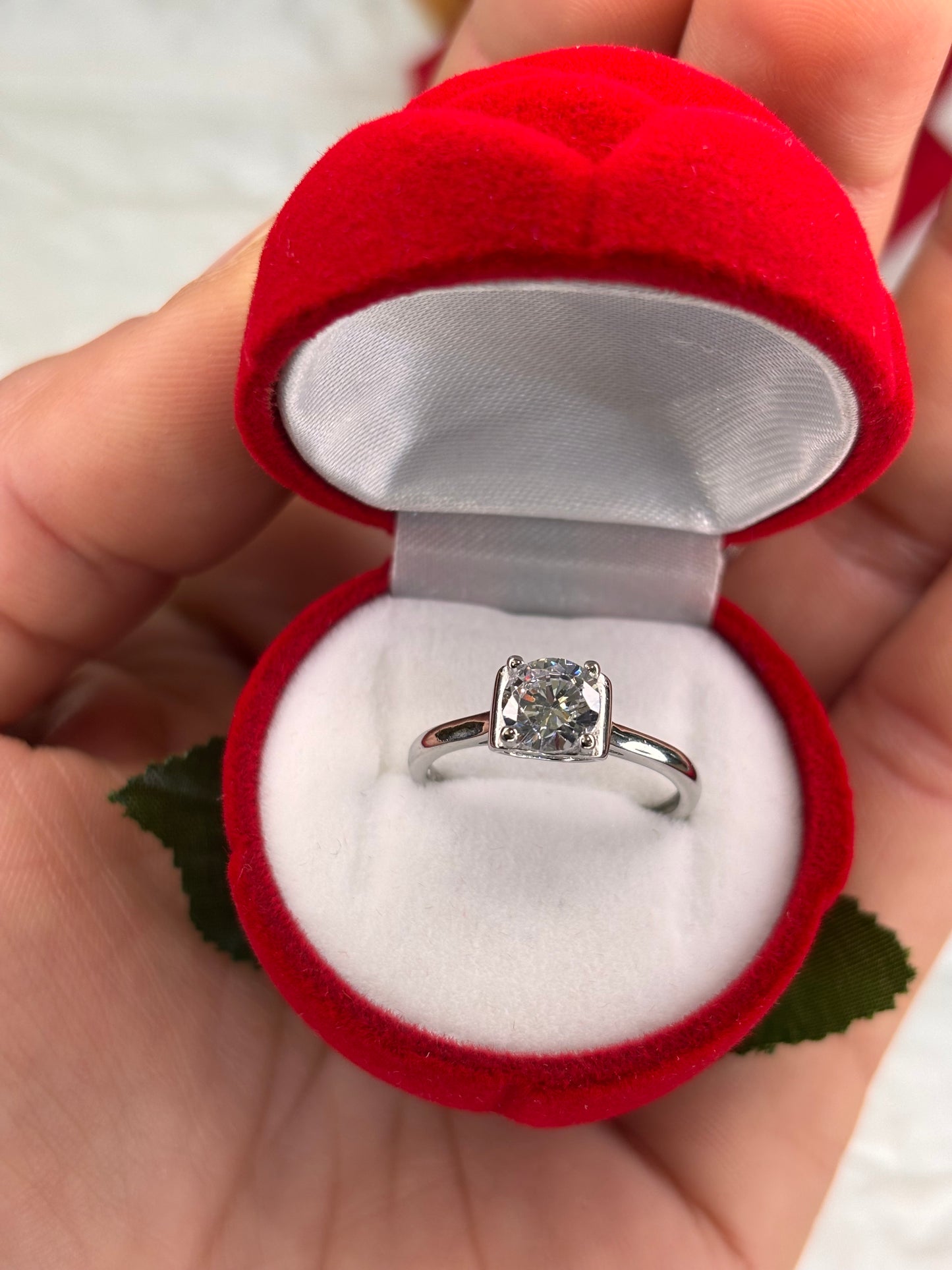 Anello solitario Cuore argento 925