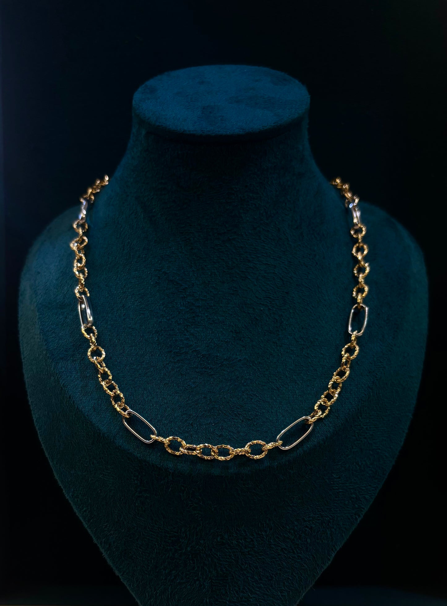 Collier Donna Oro Giallo e Bianco 18 Carati