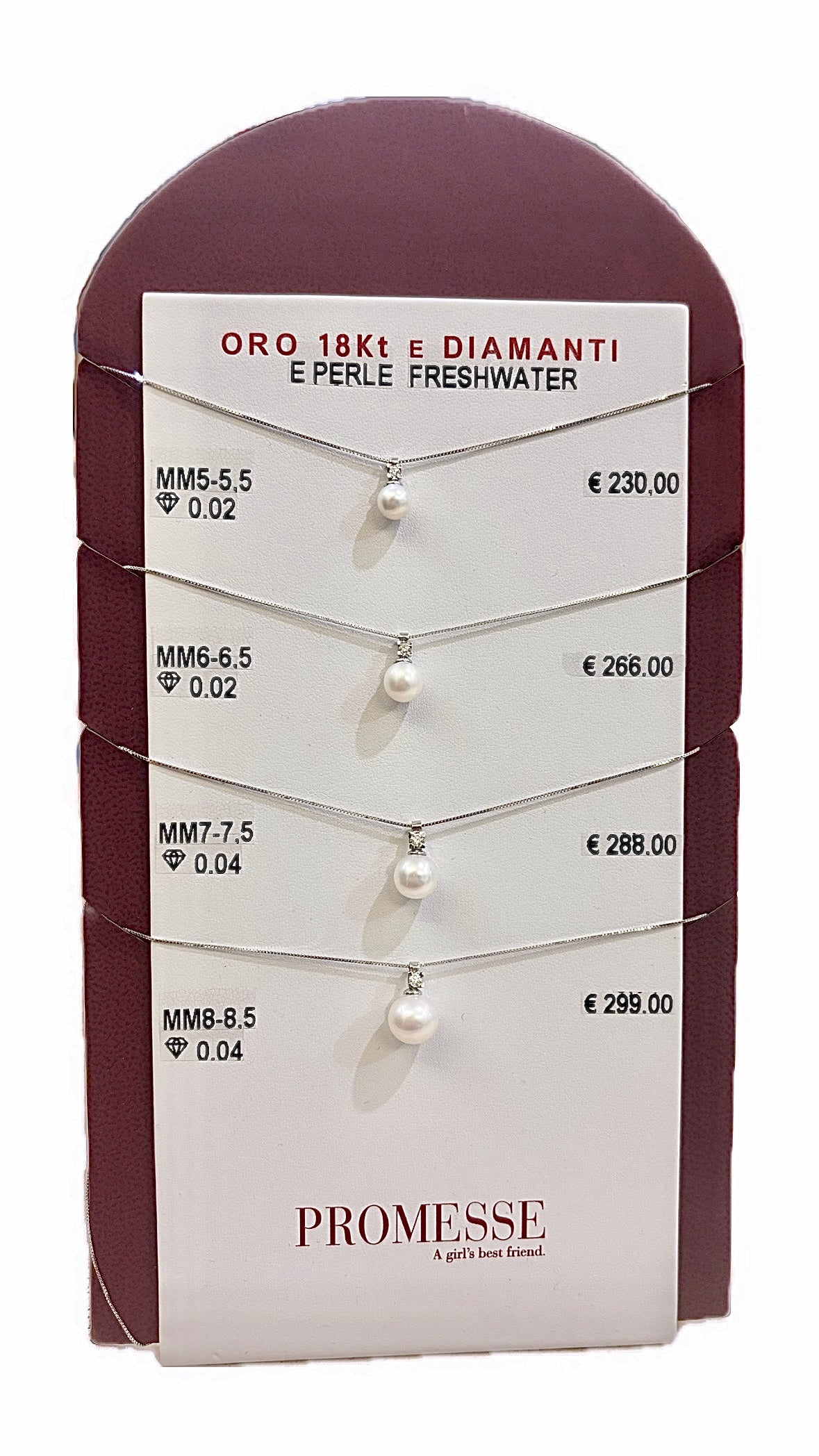 Girocollo Oro 18 Carati con perla Freshwater e Diamante