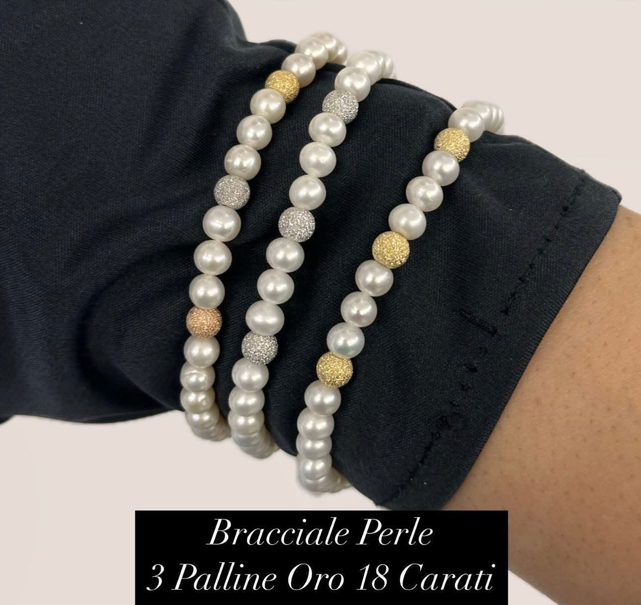 Bracciale Perle e Palline Oro Promesse Gioielli