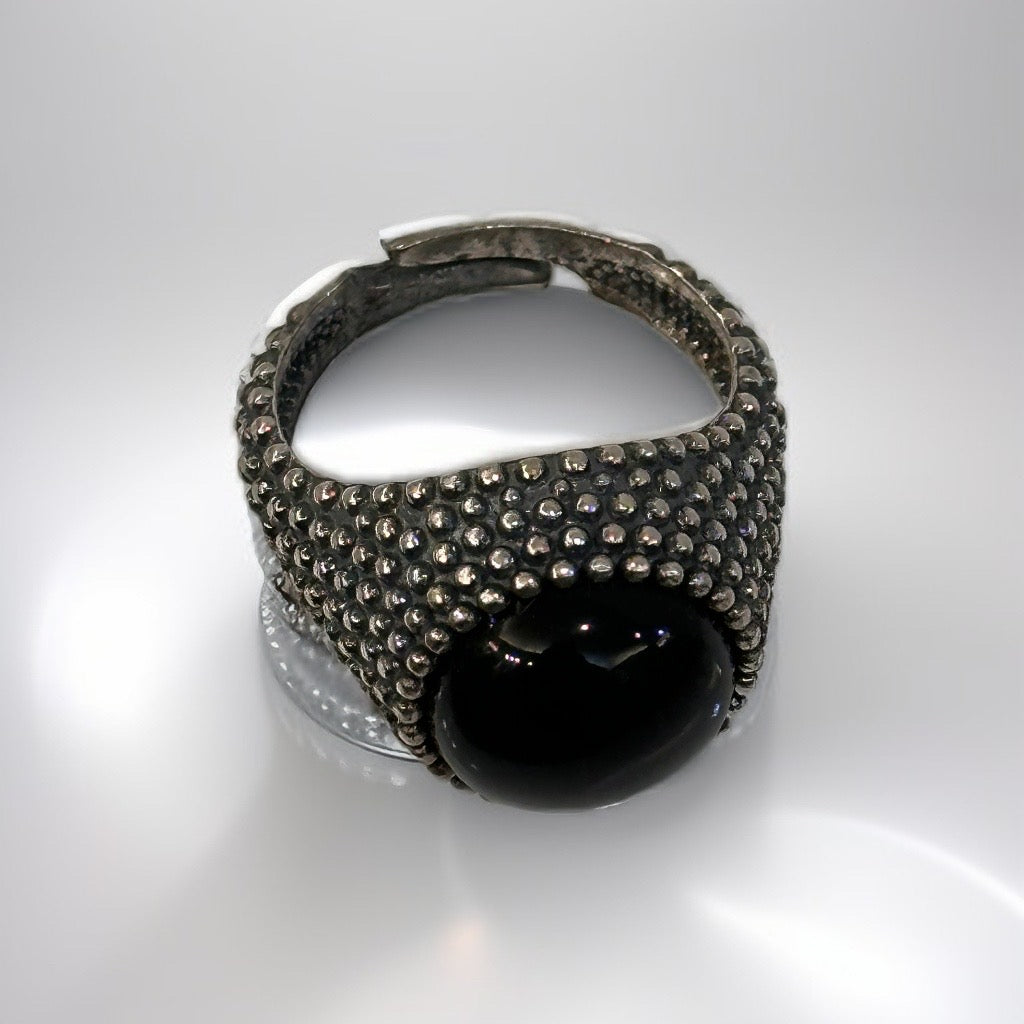 Anello Uomo Onice nera