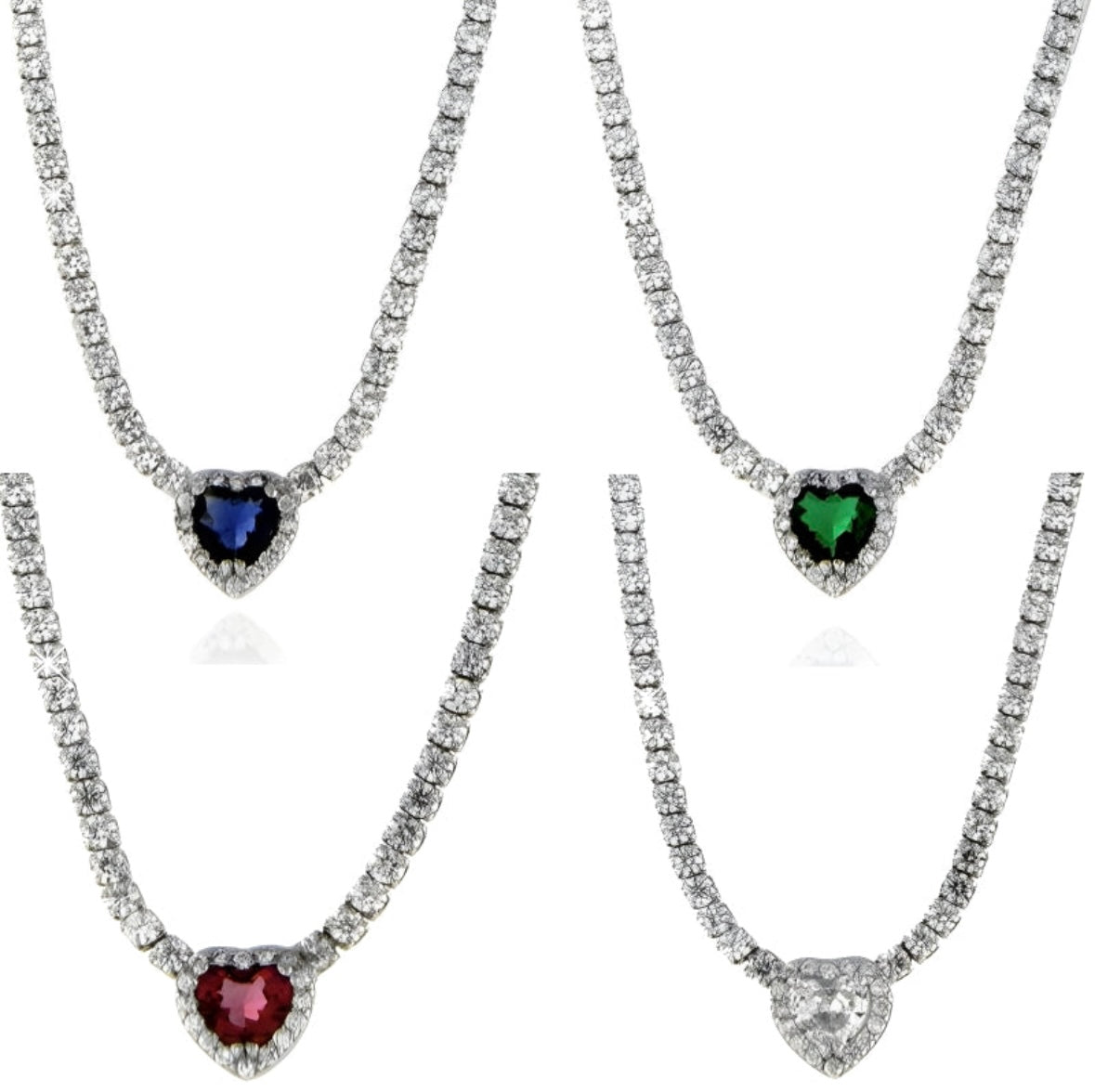 Collana tennis con cuore