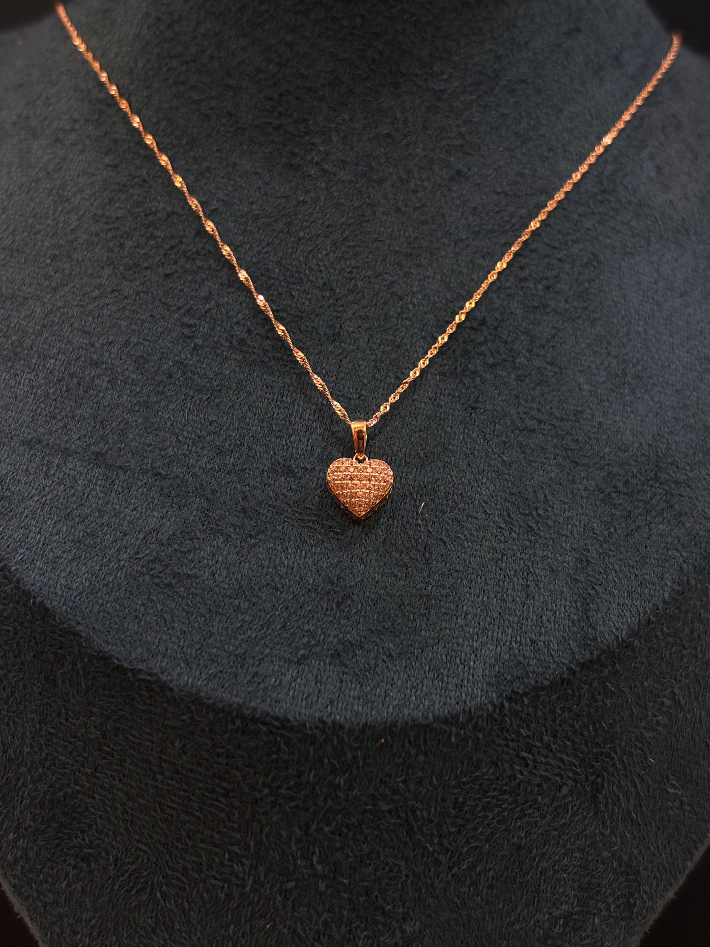 Collana Oro 18 Carati Cuore e Zirconi