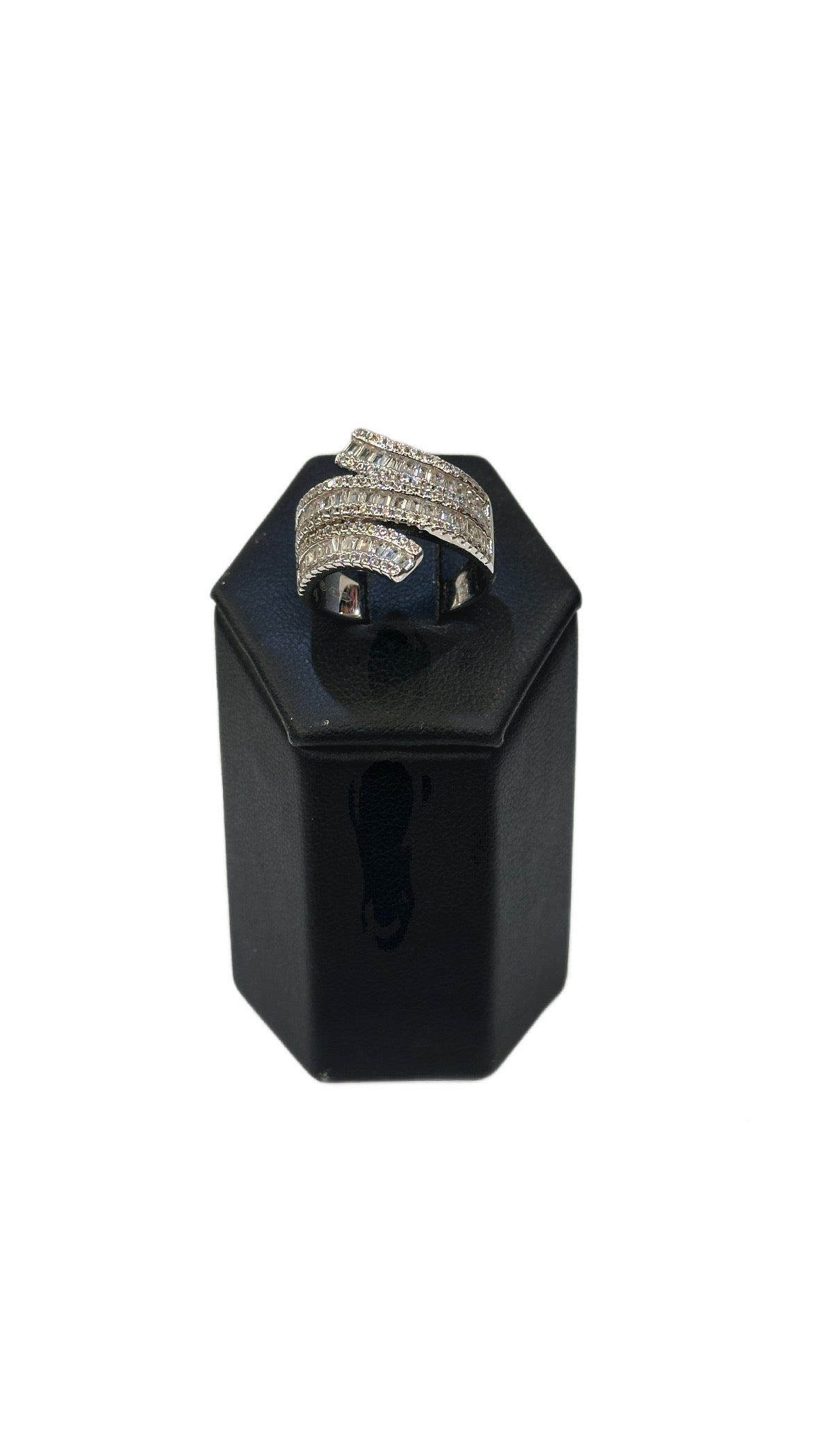 Anello Doppio Giro Con Zirconi Taglio Baguette