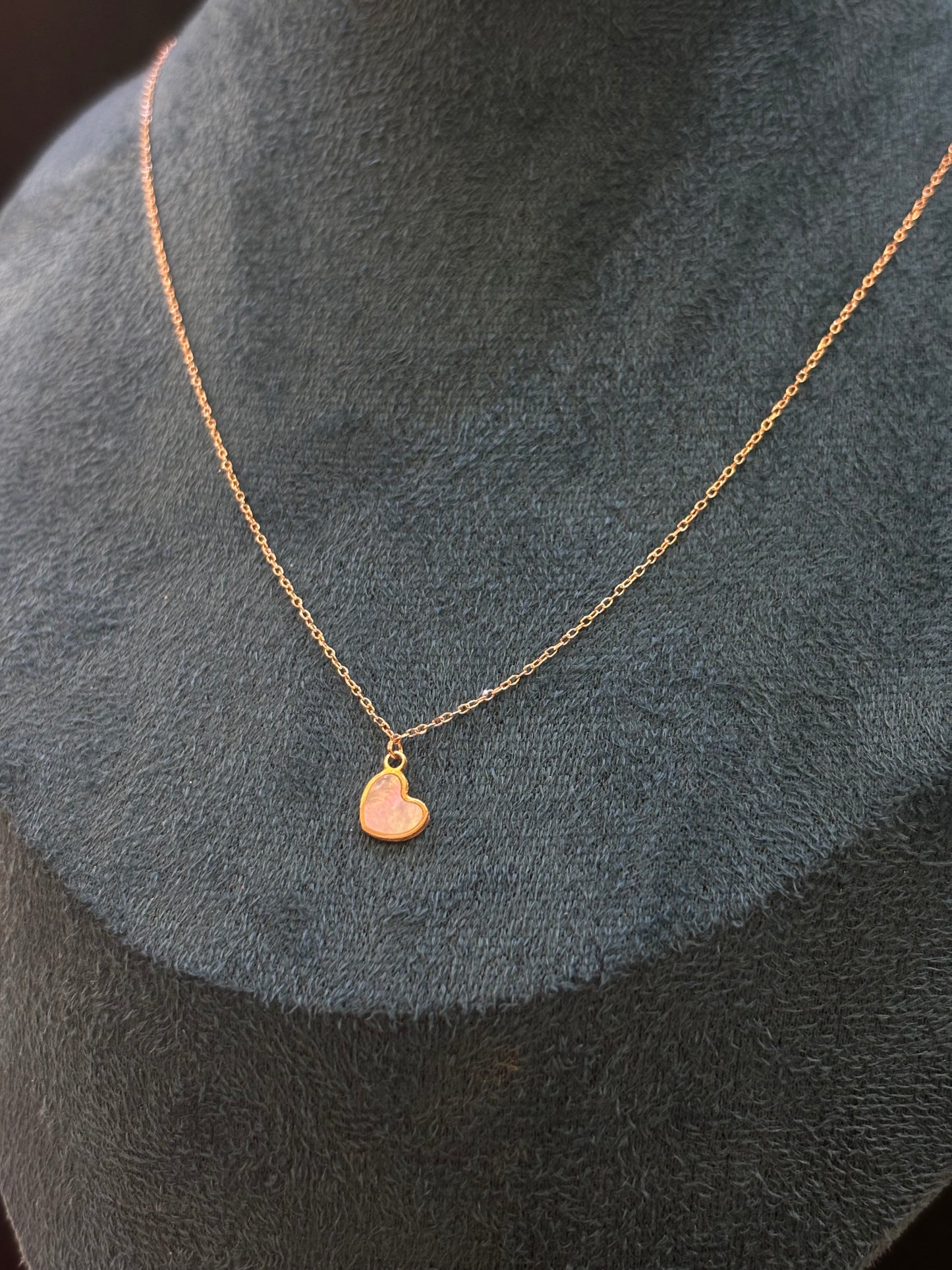 Collana Cuore Madre perla Oro Giallo 18 Carati