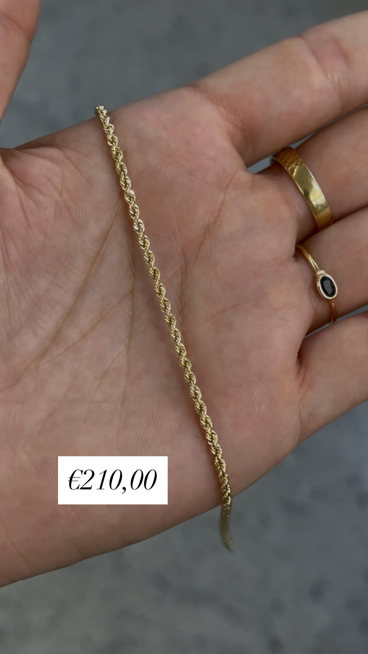 Bracciale Corda Oro Giallo 18 Carati