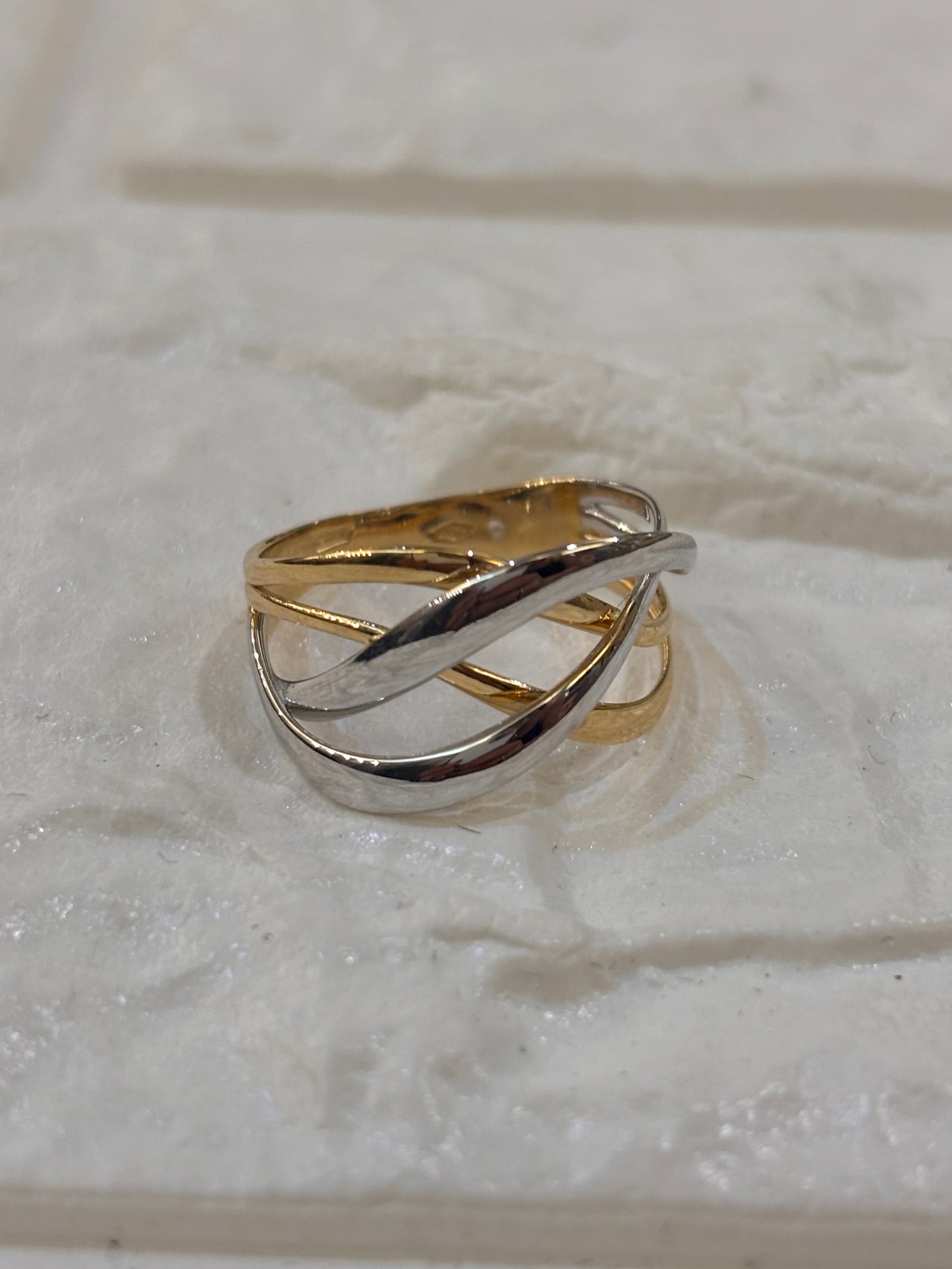 Anello Intrecciato Due colori Oro 18 Carati