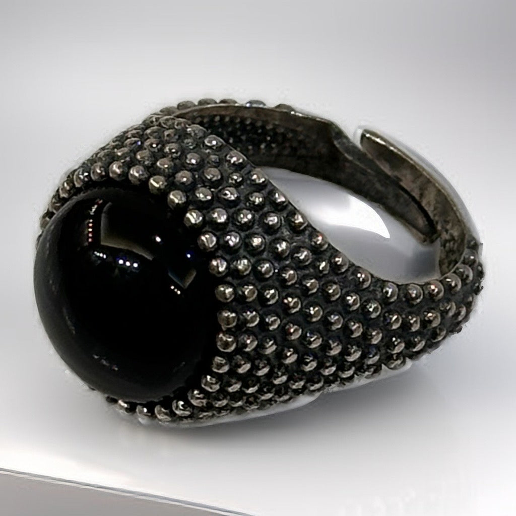 Anello Uomo Onice nera