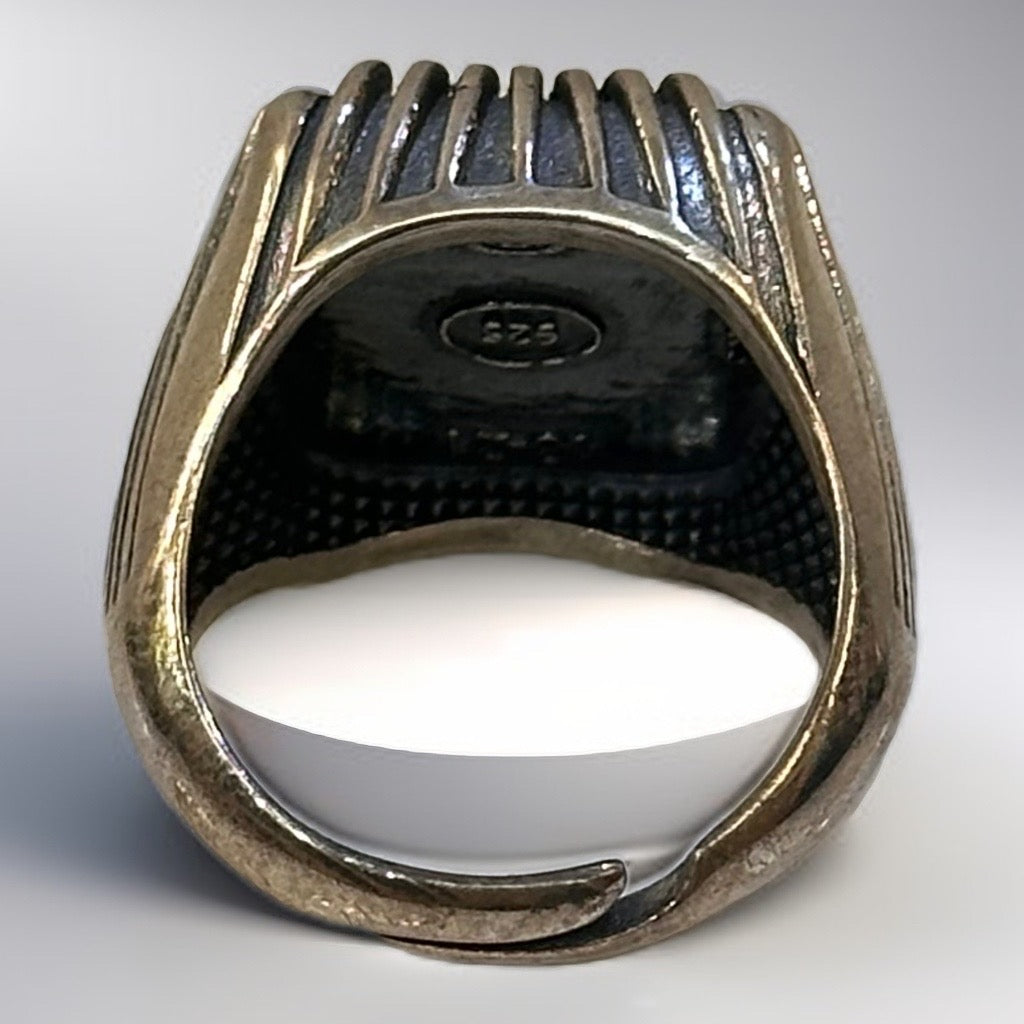 Anello Uomo onice quadrato