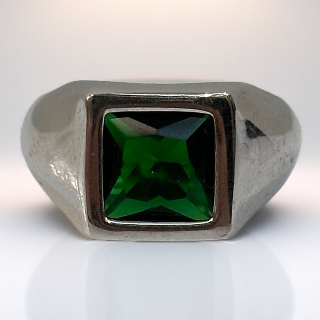Anello Uomo pietra verde
