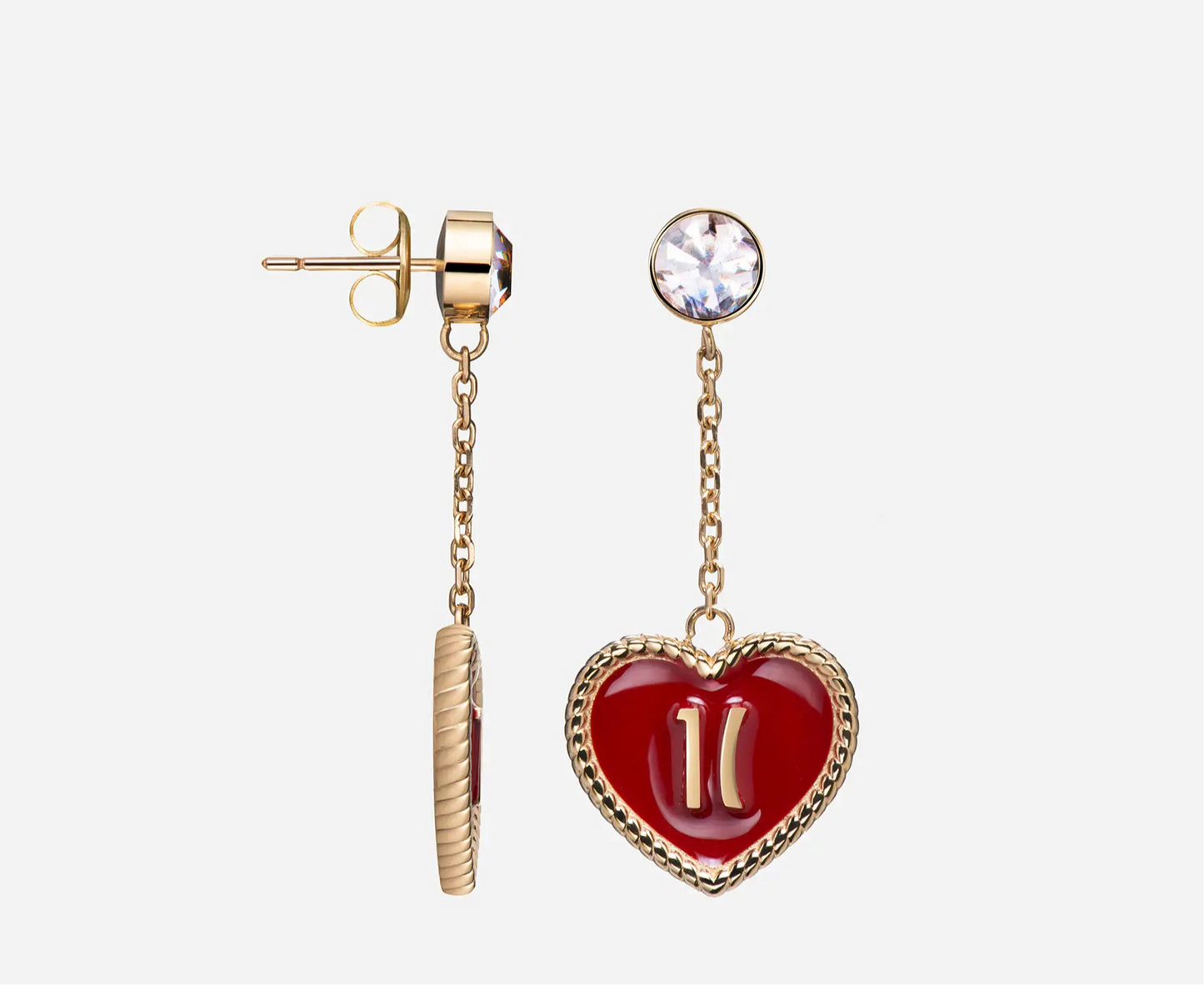 Orecchini Portobello Road pendenti a forma di cuore Rossi ACJ0062YG