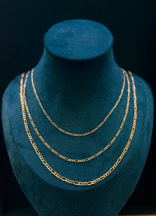 Collana Uomo Oro 18 Carati maglia tre più uno