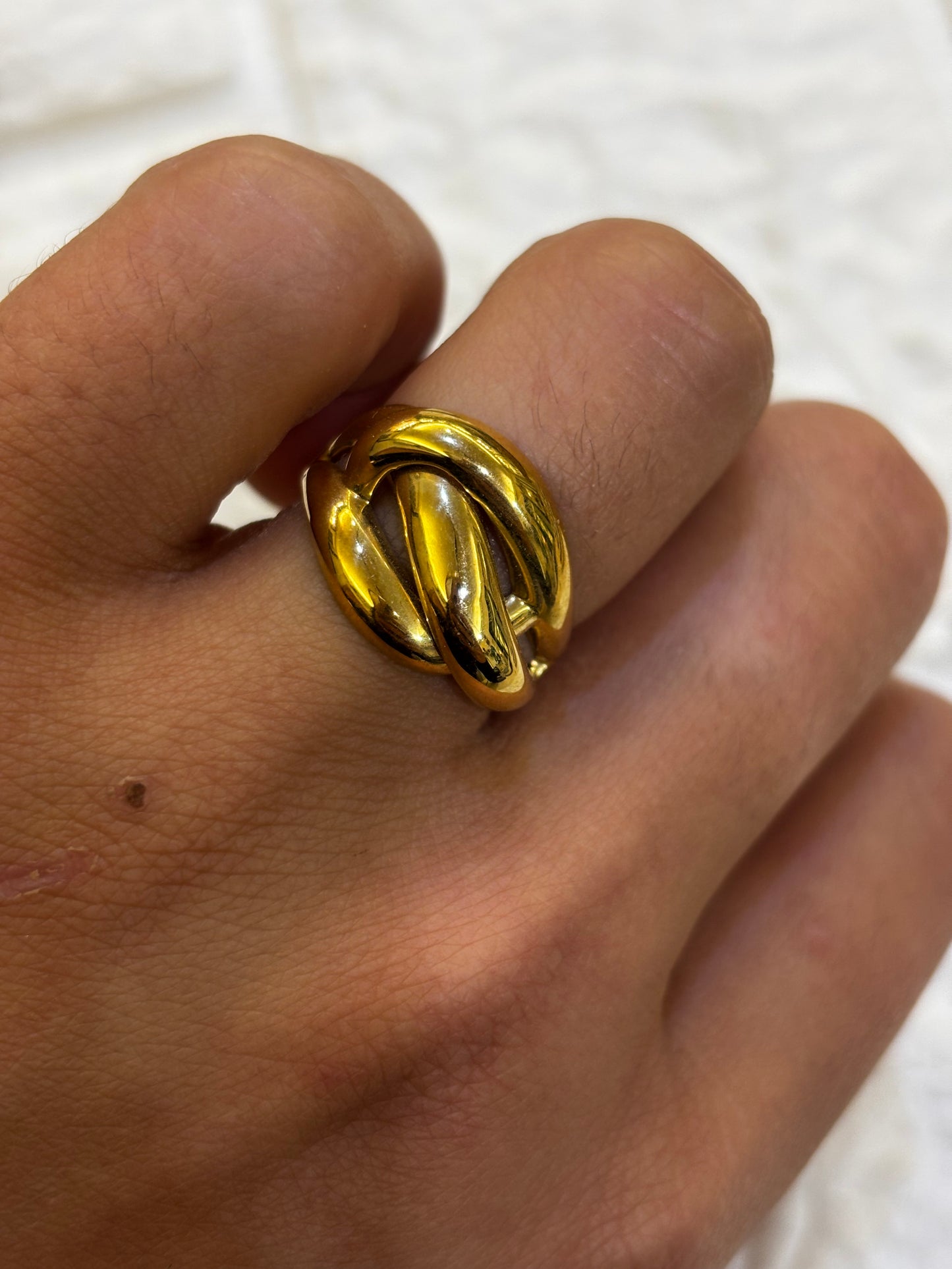 Anello fascia intrecciata Oro Giallo 18 Carati