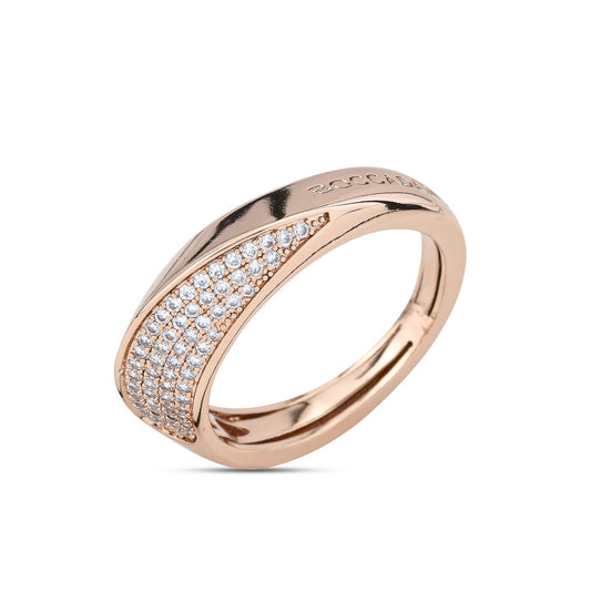 Anello placcato oro rosa con pavè di zirconi KAN020RS