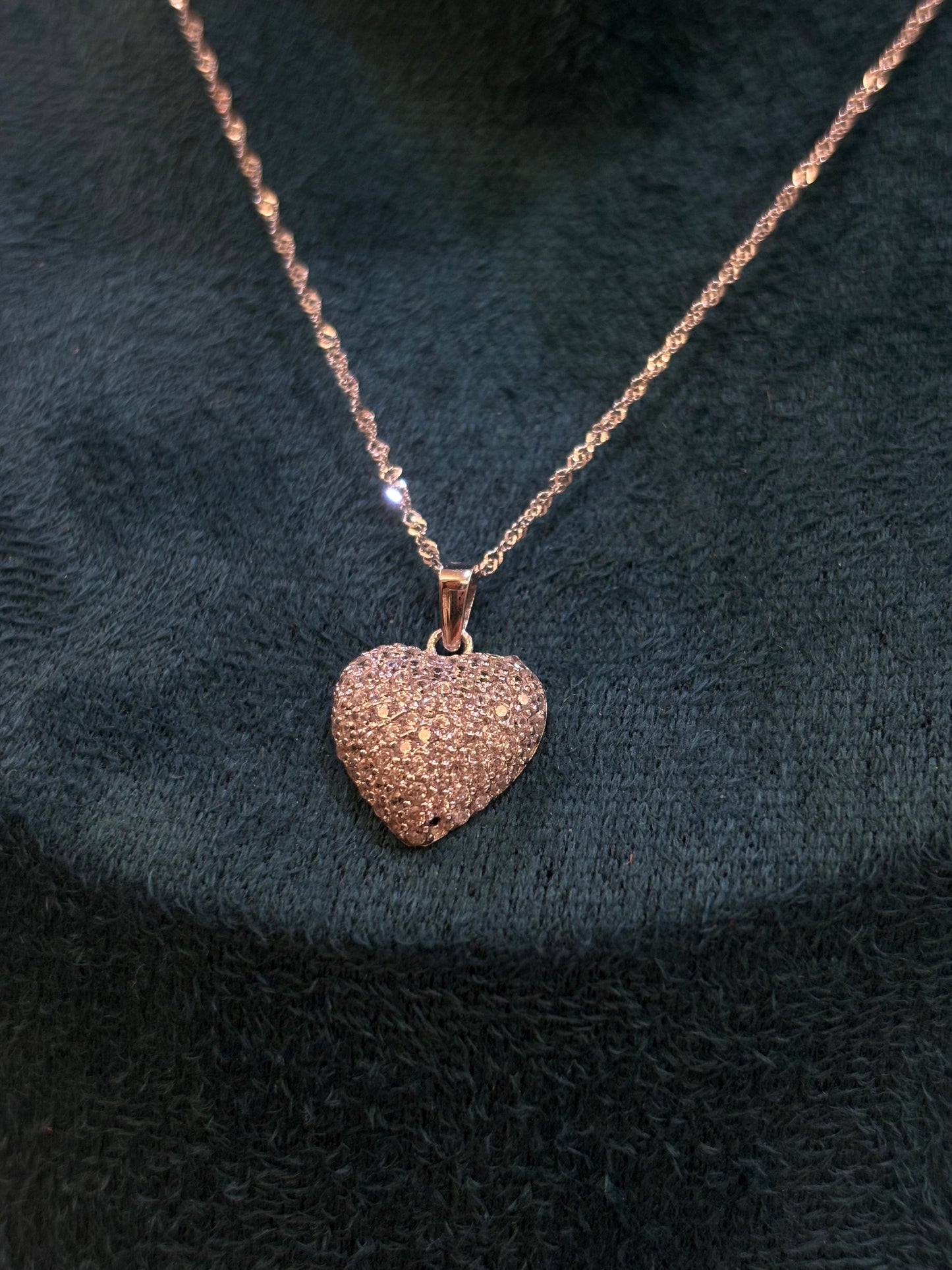 Collana Cuore Oro Bianco 18 Carati