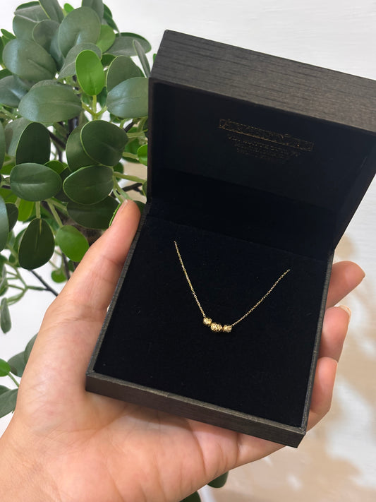 Collana Oro Giallo Oro 18 Carati con palline Diamantate