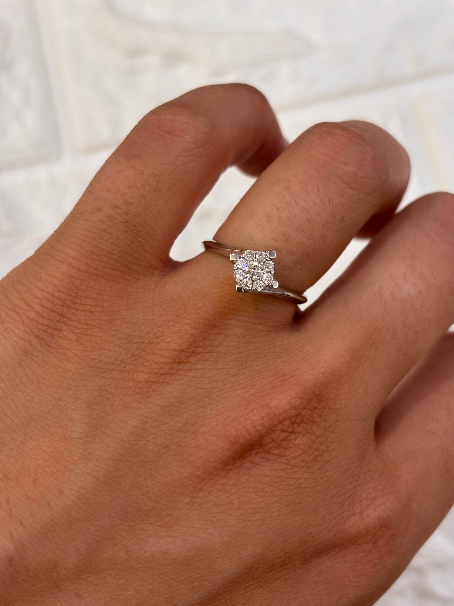 ANELLO SOLITARIO MAGIC ORO BIANCO E DIAMANTI PROMESSE GIOIELLI FW3026