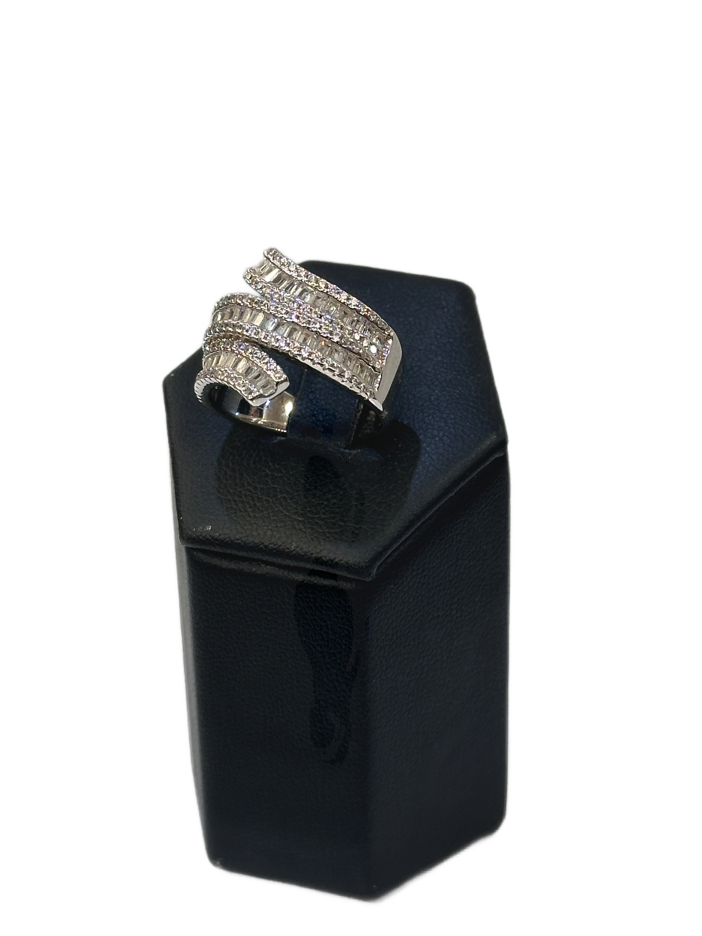 Anello Doppio Giro Con Zirconi Taglio Baguette