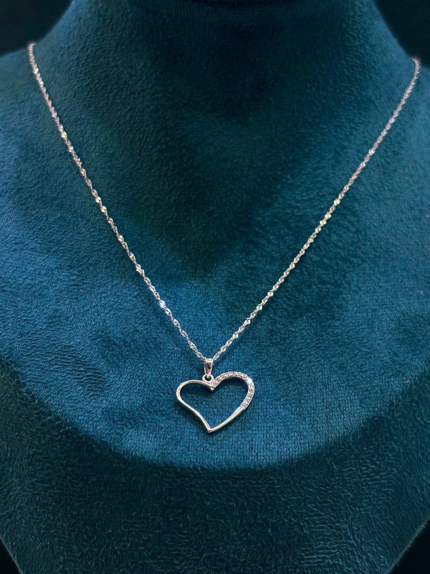 Collana Cuore Oro Bianco 18 Carati