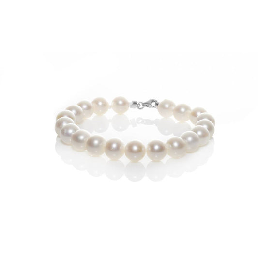 Bracciale Perle Coltivate Freshwater Moschettone Oro Bianco Promesse Gioielli