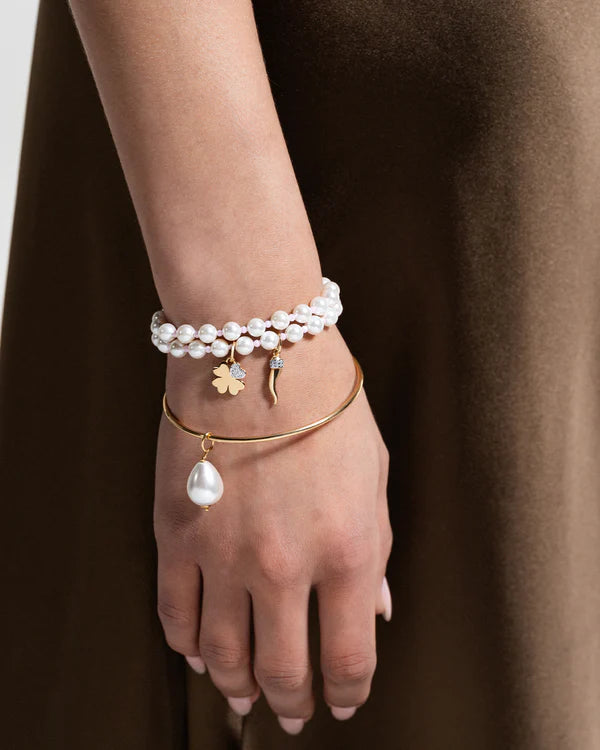 RUE DES MILLE Bracciale Perla e zirconi milky rosa collezione CHARMBAR CB-LBR 07 C1