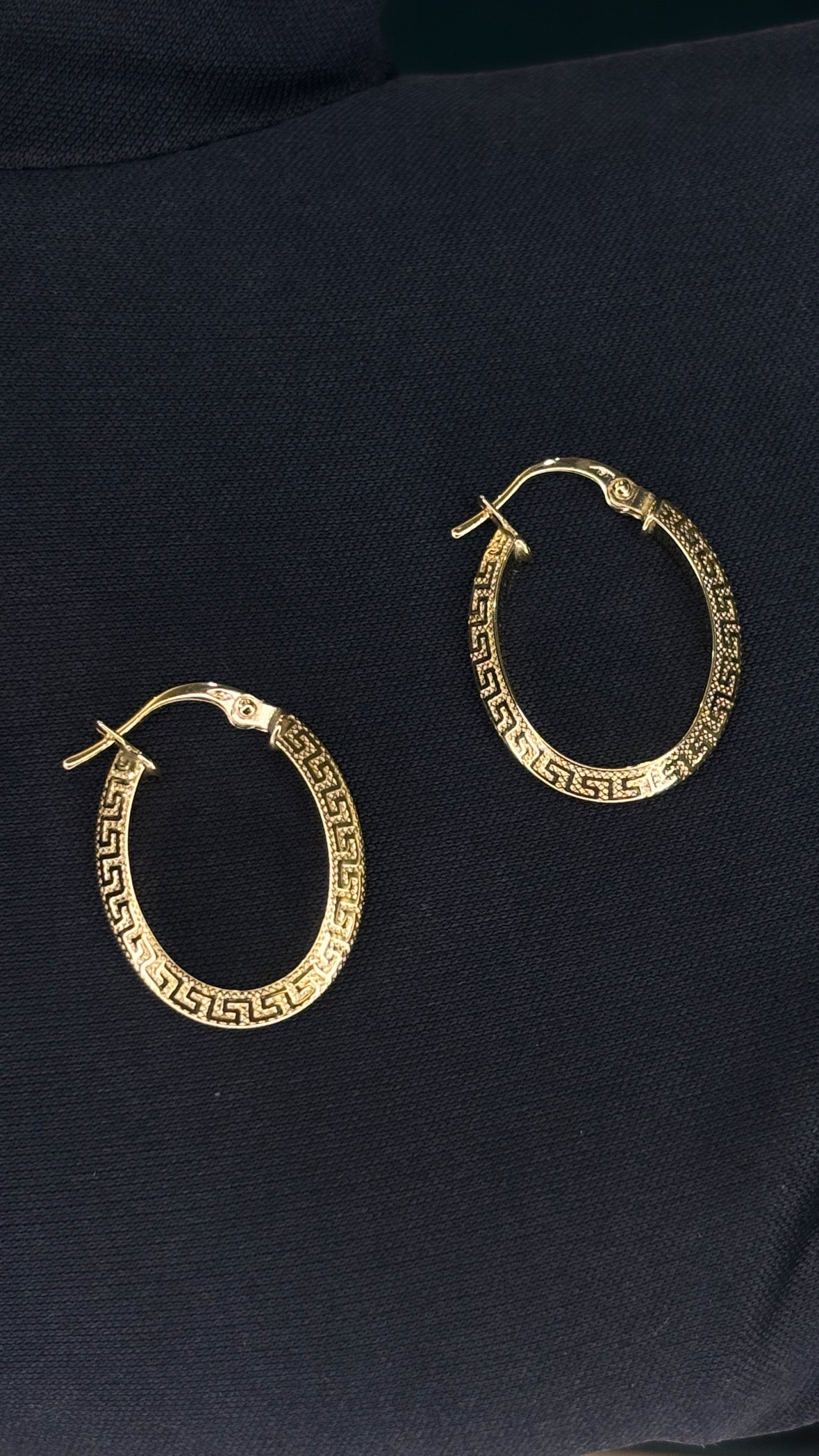 Orecchini ovali Greca in Oro Giallo 18 Carati