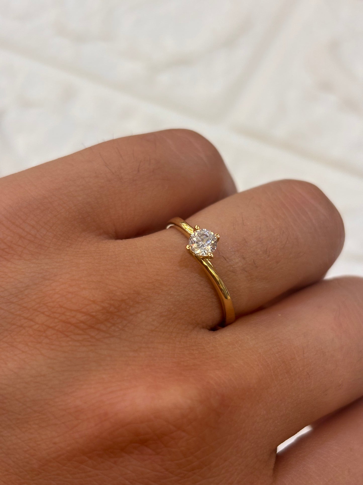 Anello Solitario Oro Giallo  18 Carati