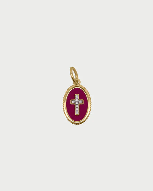 RUE DES MILLE Charm Cross Burgundy collezione CHARMBAR CB-CN56