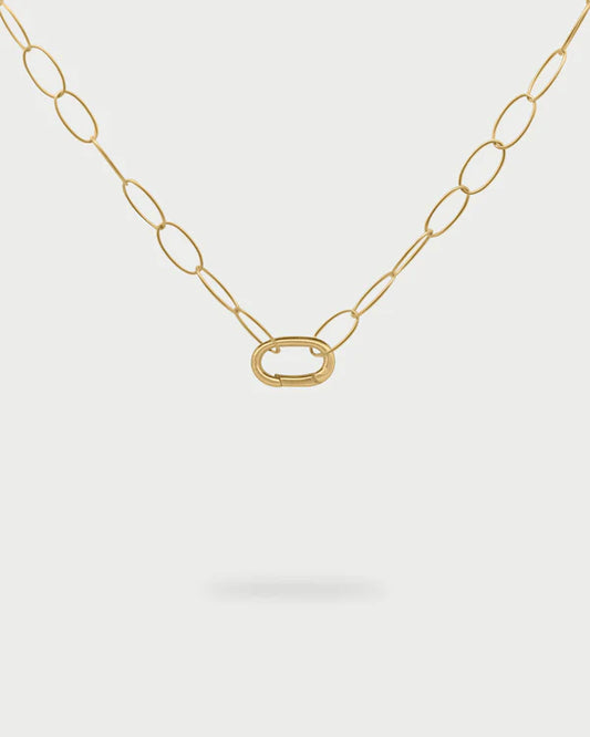 RUE DES MILLE Collana Lunga Base Maglie ovali anello ovale collezione CHARMBAR CB-CL 02