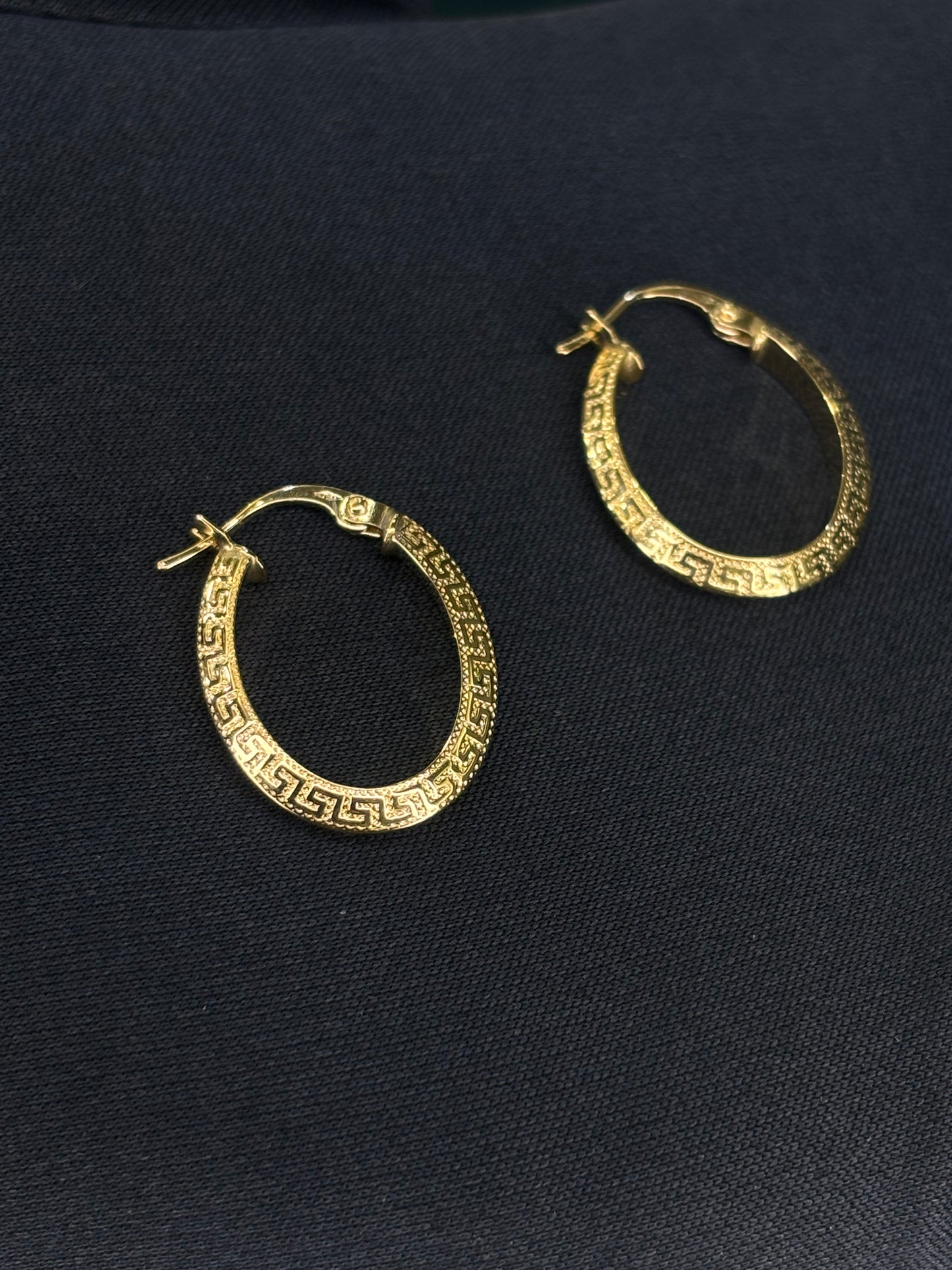 Orecchini ovali Greca in Oro Giallo 18 Carati