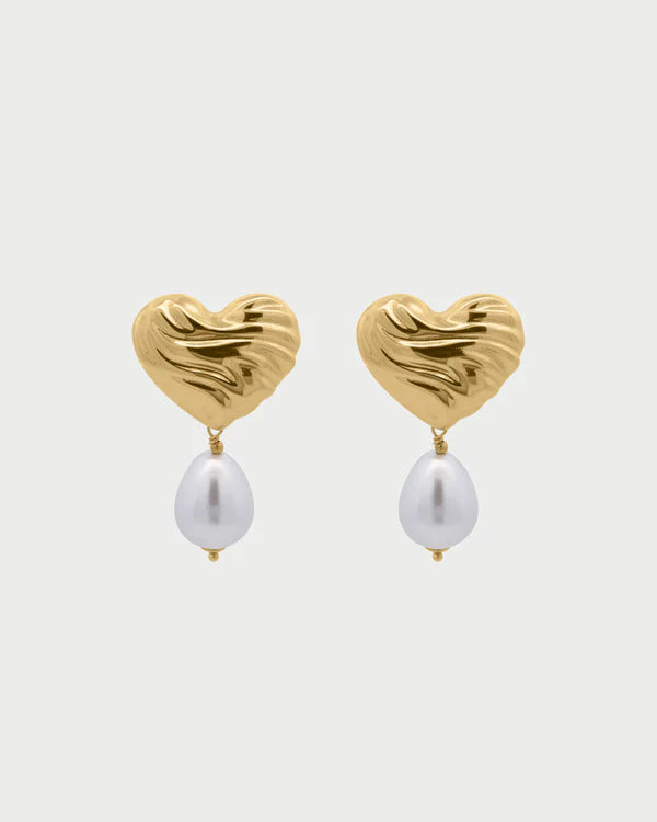 RUE DES MILLE 
Coppia di orecchini Cuore Bold Perle collezione BOLDHEART OR-033M3AU  OR-033M3RH