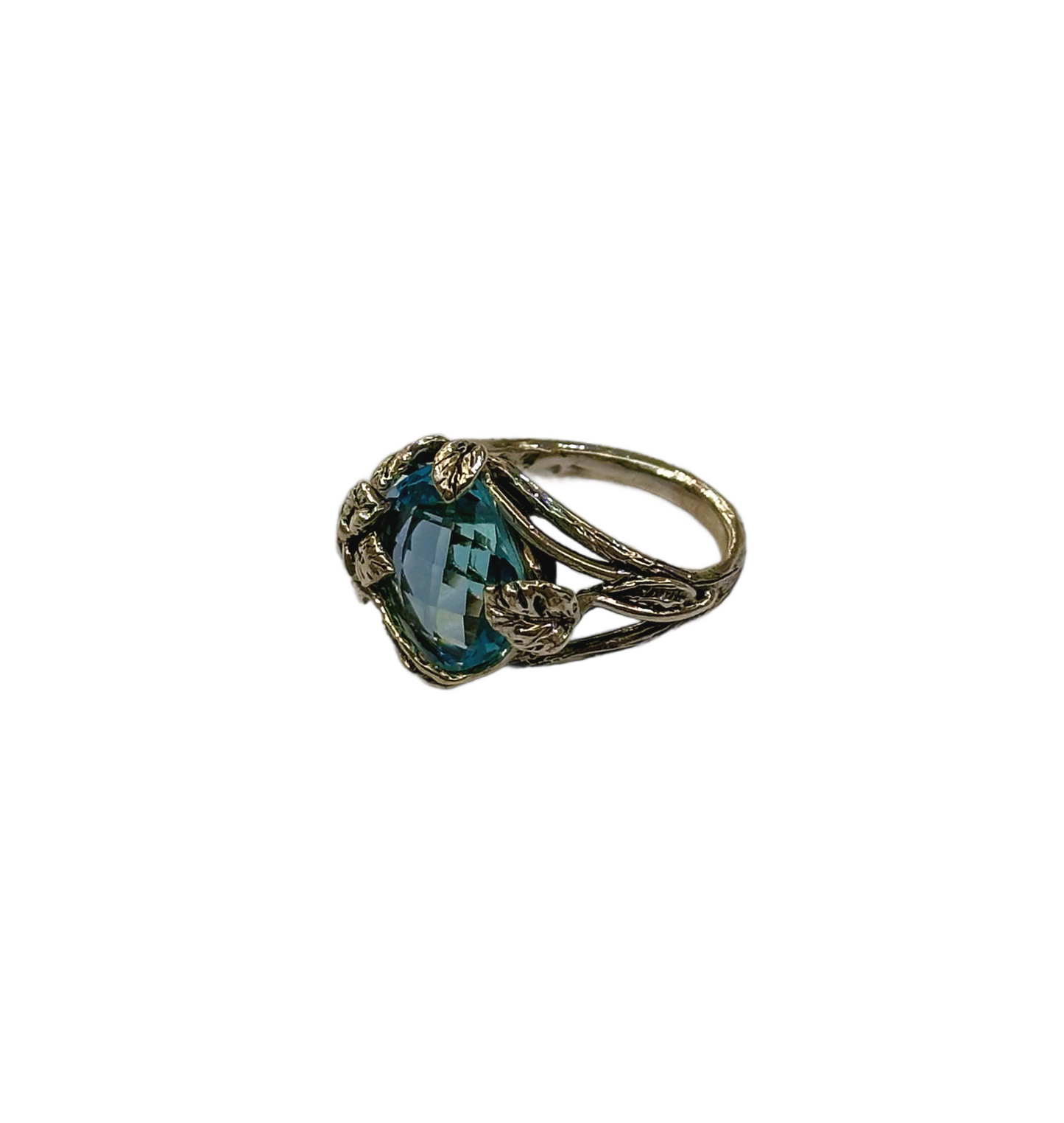 Anello Argento Con Cristallo Color Acquamarina