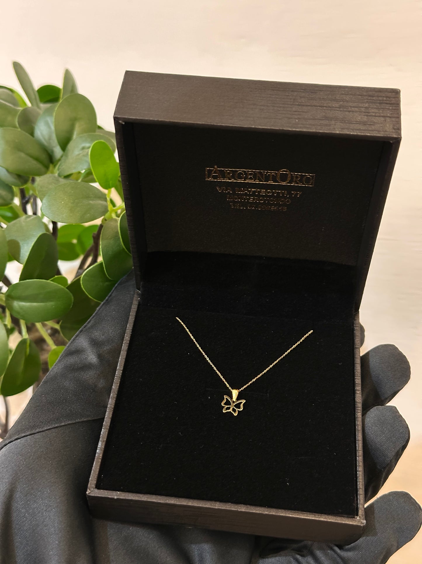 Collana Farfalla Oro Giallo 18 Carati