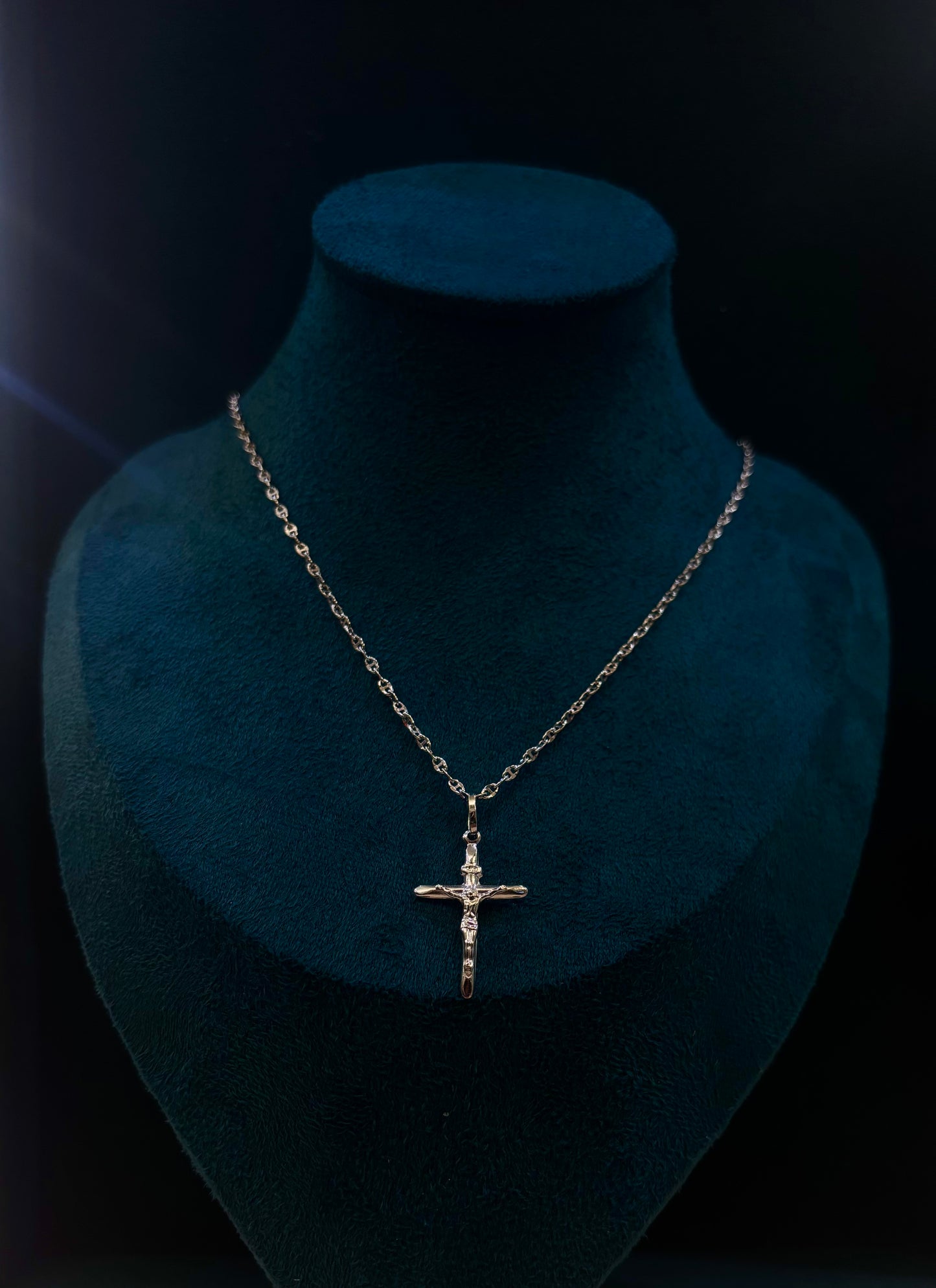 Collana Crocifisso Oro Bianco 18 Carati