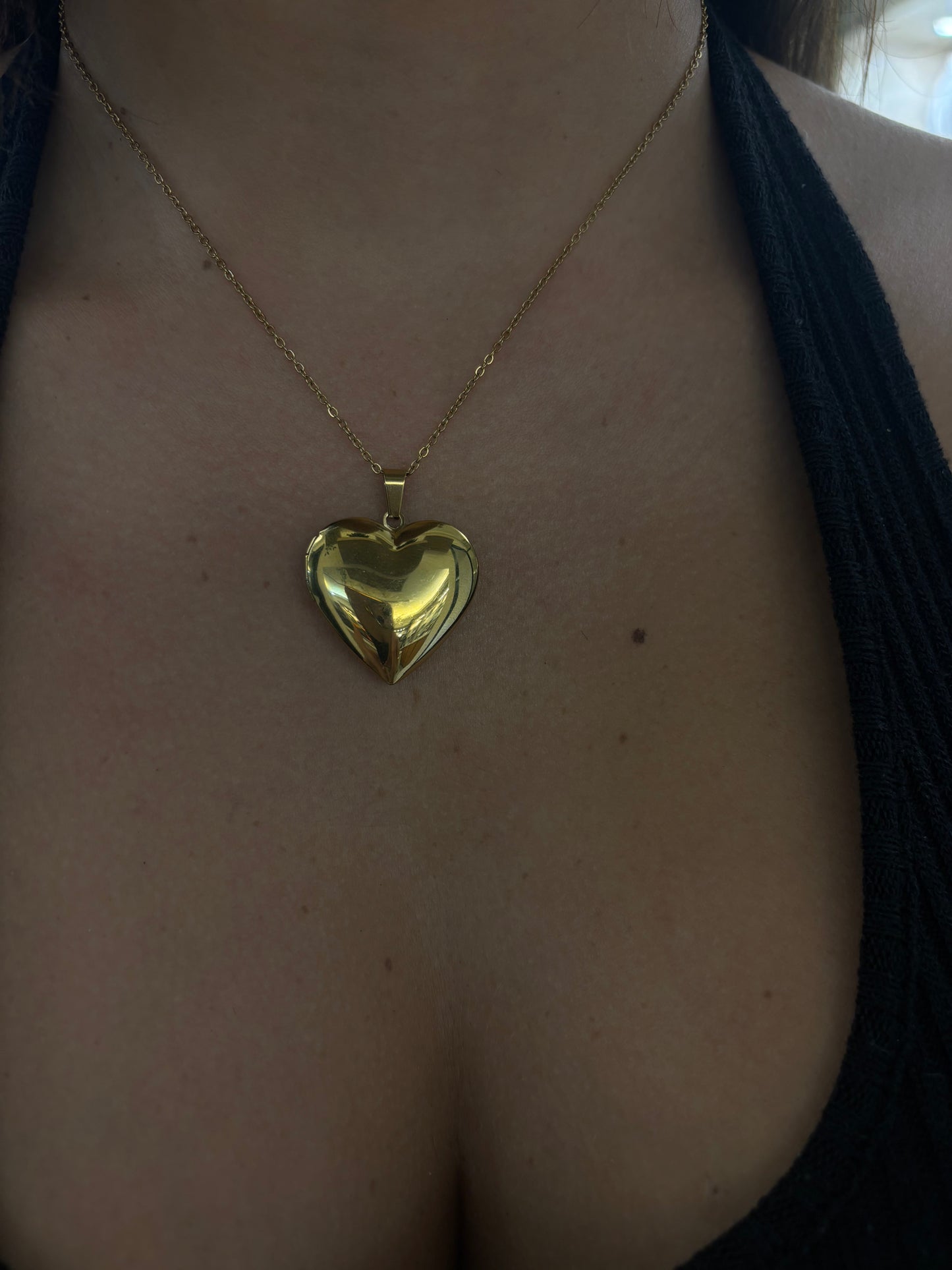Collana Cuore apribile Acciaio Placcato oro