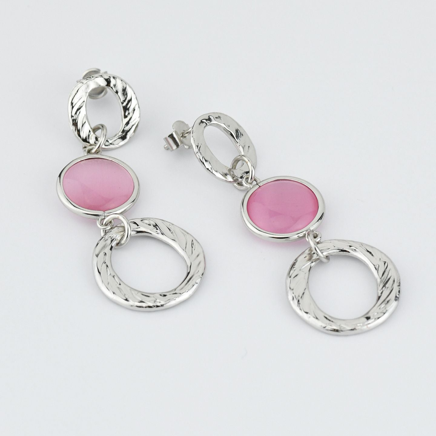 Orecchini pendenti con cristalli rosa chiaro XOR756R