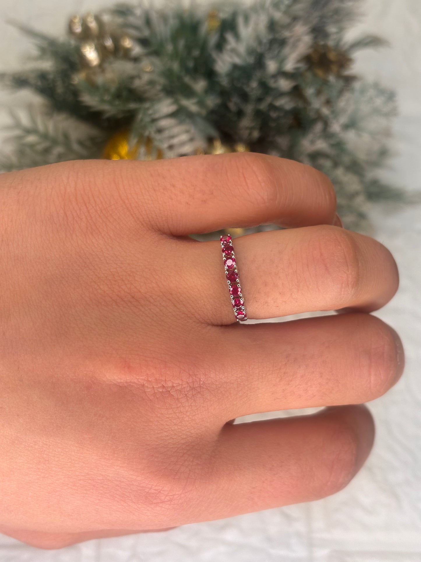 Anello Veretta 7 Pietre Oro 18K smeraldo rubino e zaffiro PROMESSE GIOIELLI