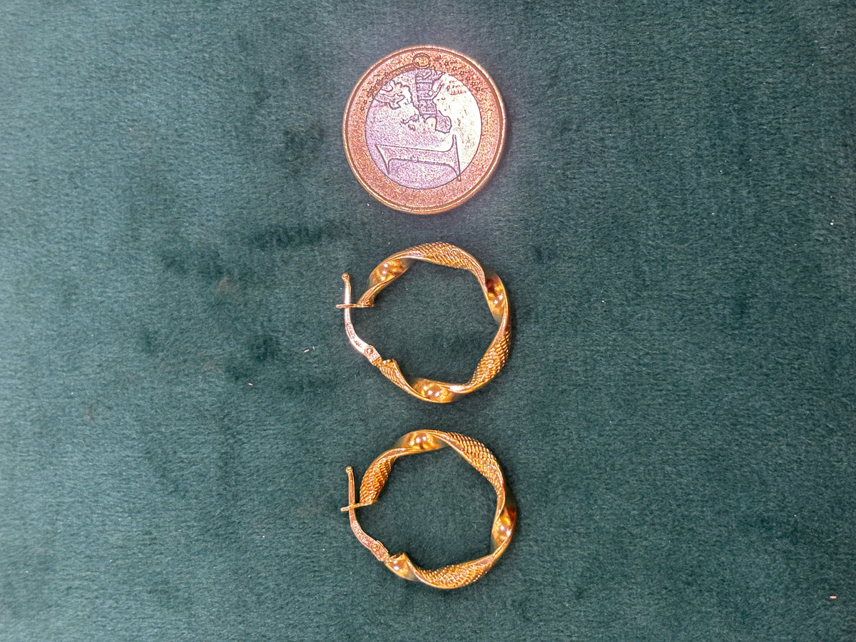 Orecchini oro 18 carati cerchio torchon