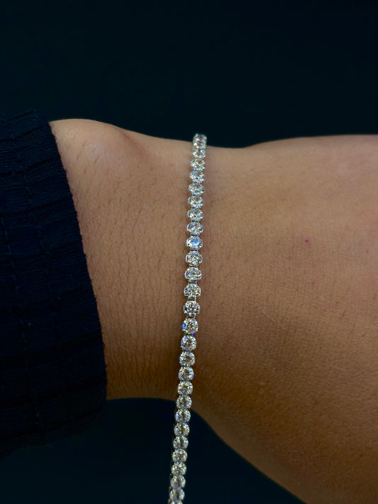 Bracciale Tennis Oro Bianco 18 carati 4mm