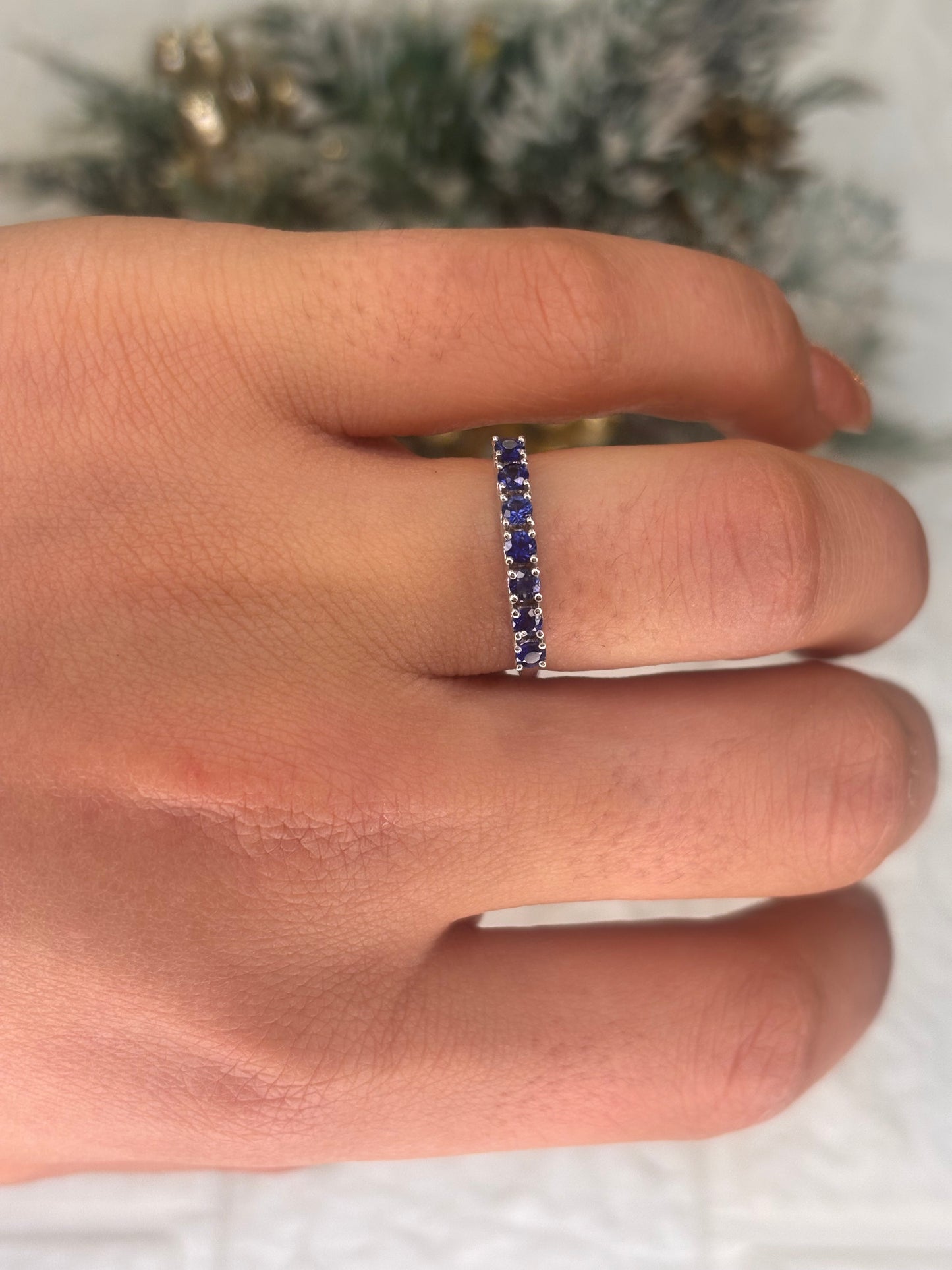 Anello Veretta 7 Pietre Oro 18K smeraldo rubino e zaffiro PROMESSE GIOIELLI