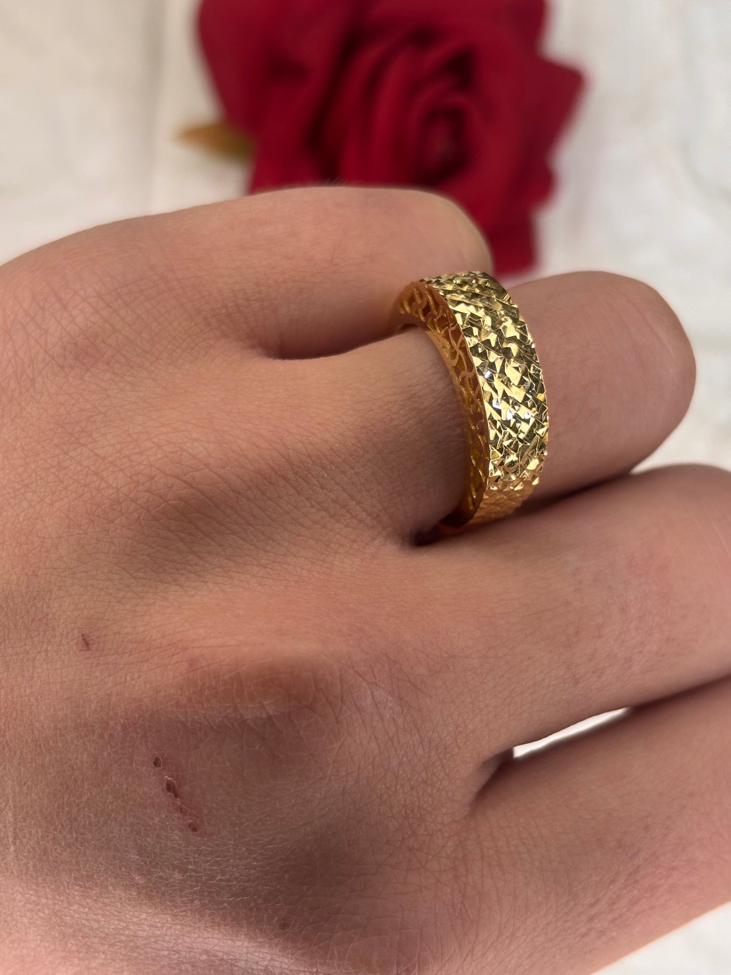 Anello Fascia Diamantata Oro Giallo 18 Carati