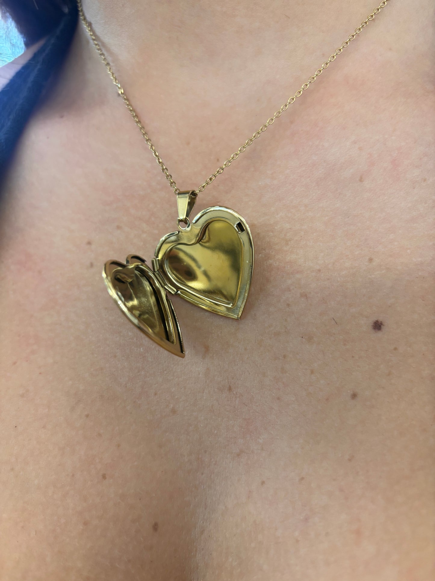 Collana Cuore apribile Acciaio Placcato oro