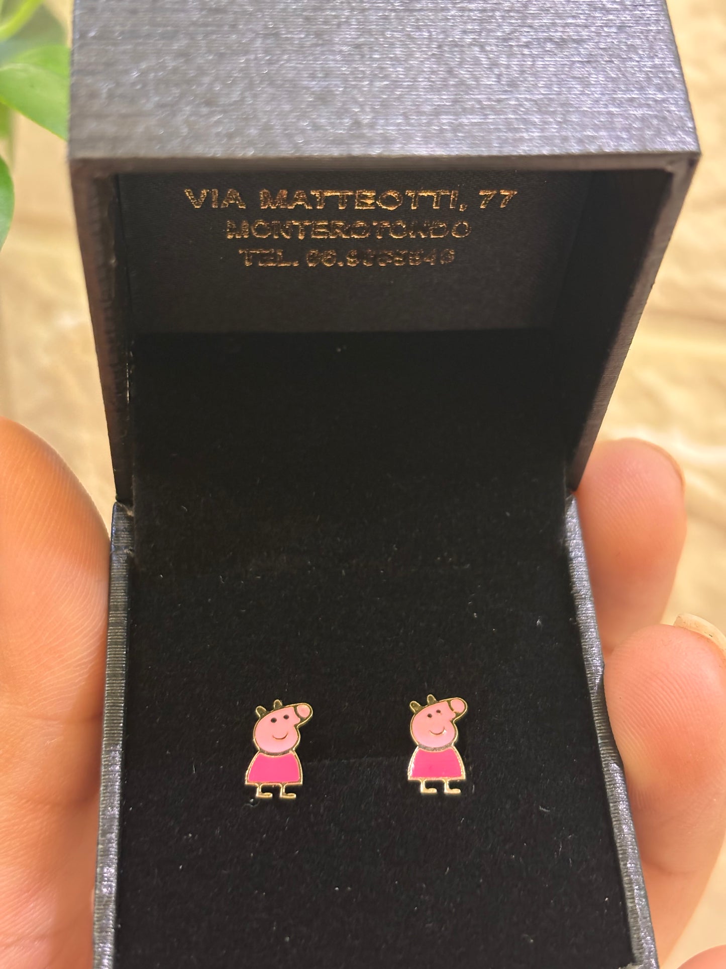 Orecchini Bimba Oro 18 carati Peppa Pig