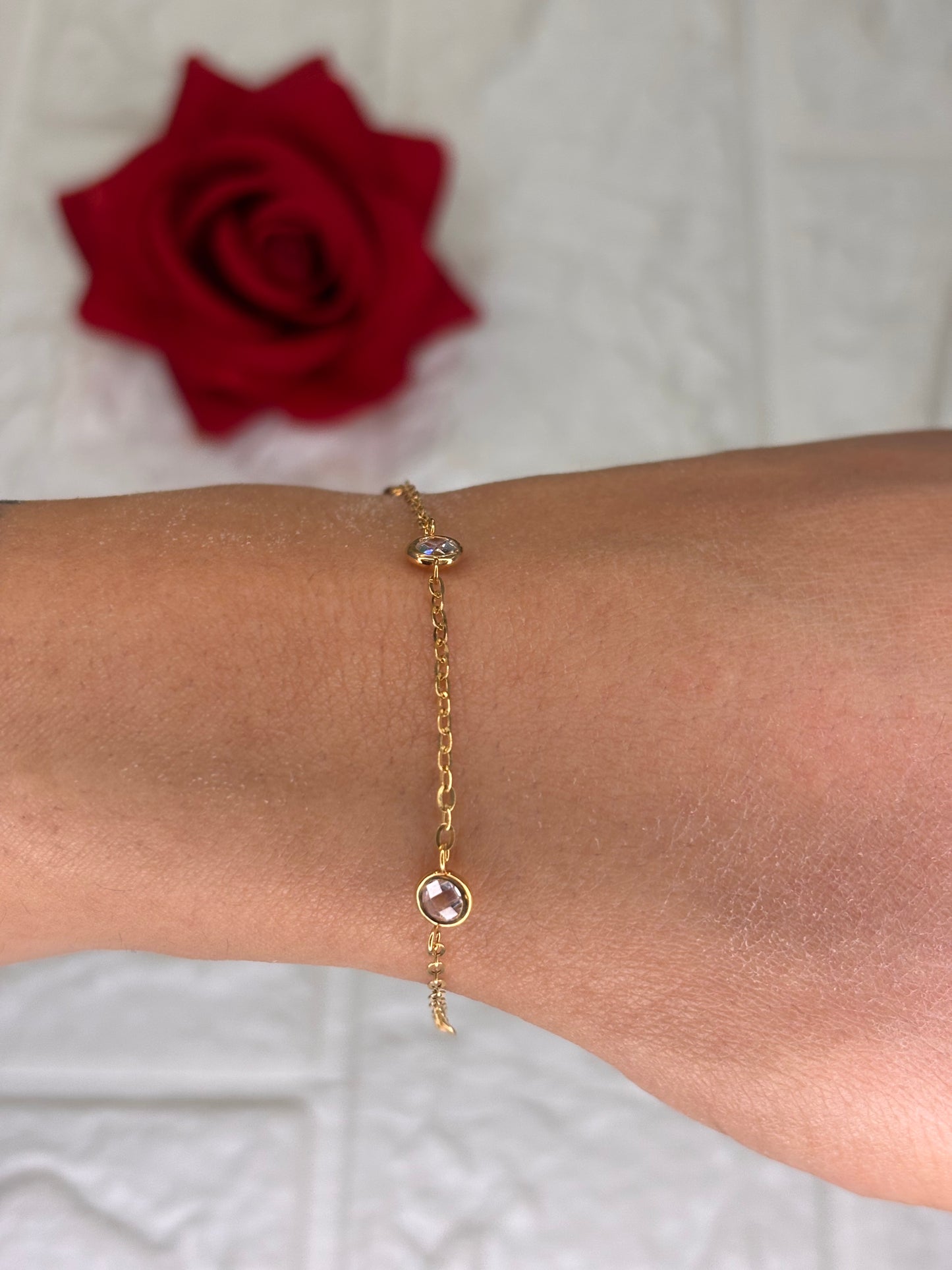 Bracciale con Zirconi Oro Giallo 18 Carati