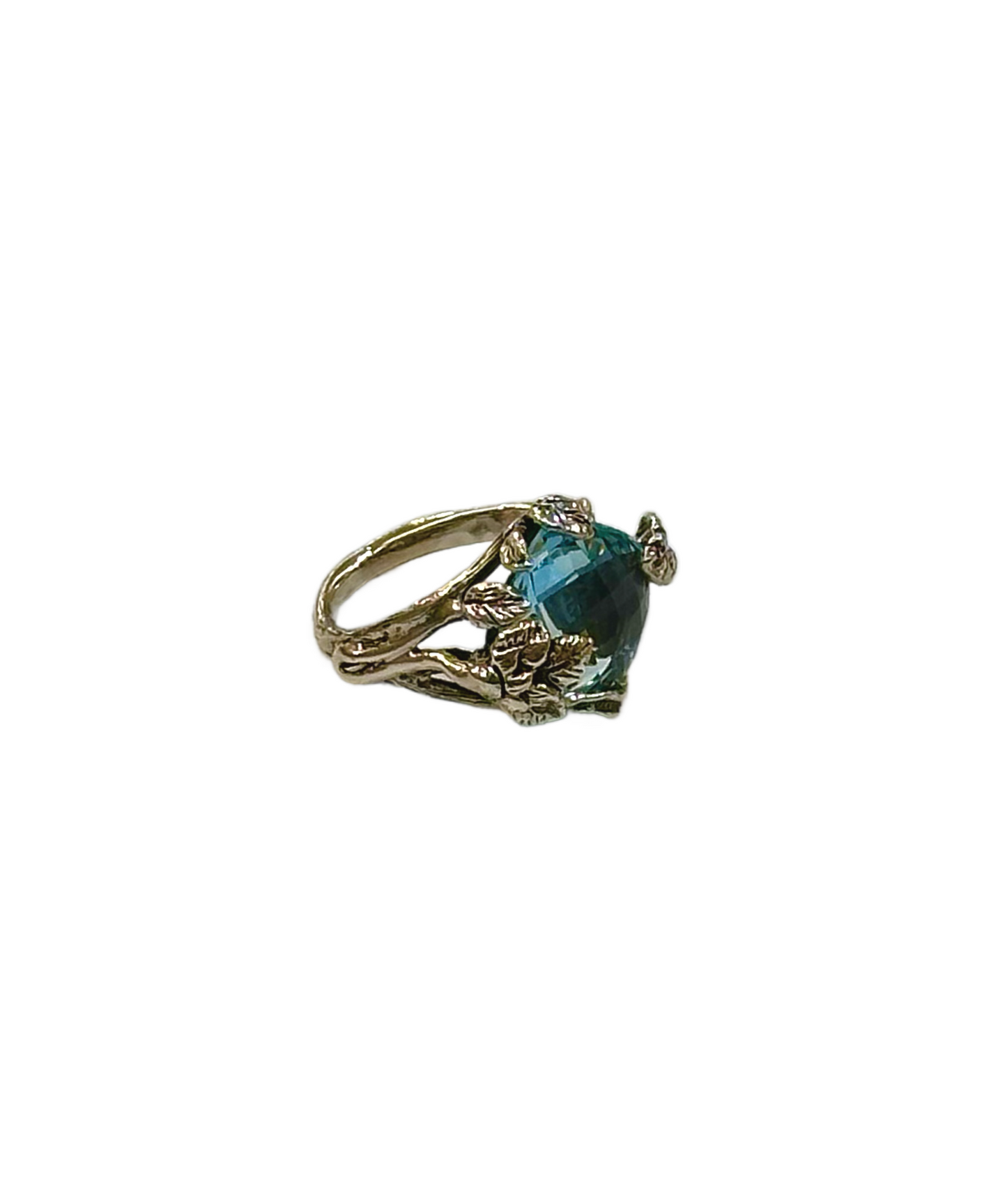 Anello Argento Con Cristallo Color Acquamarina
