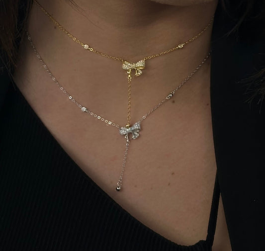 Collana Fiocco con Zirconi