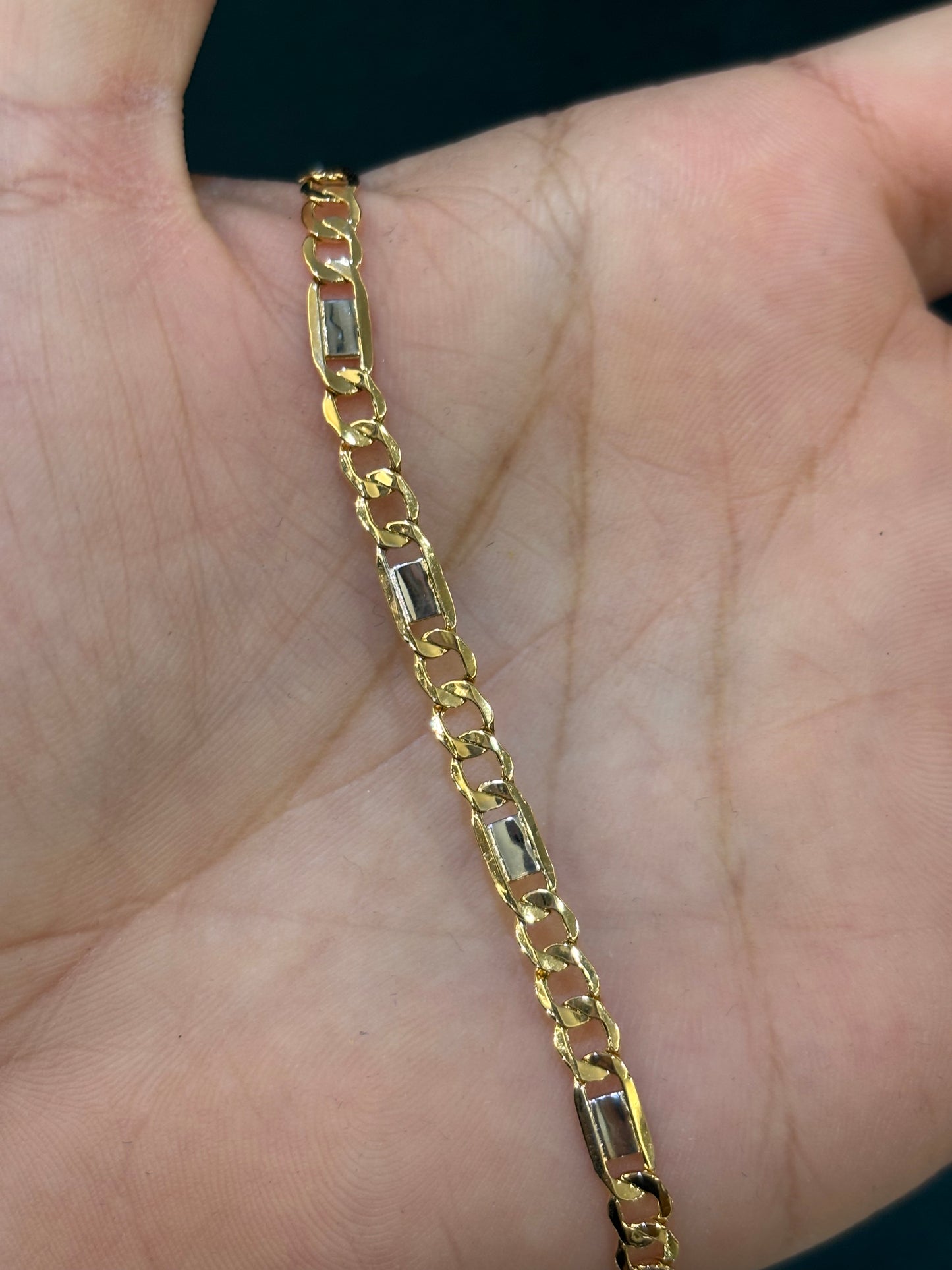 Collana Uomo Oro Giallo e Bianco 18 Carati