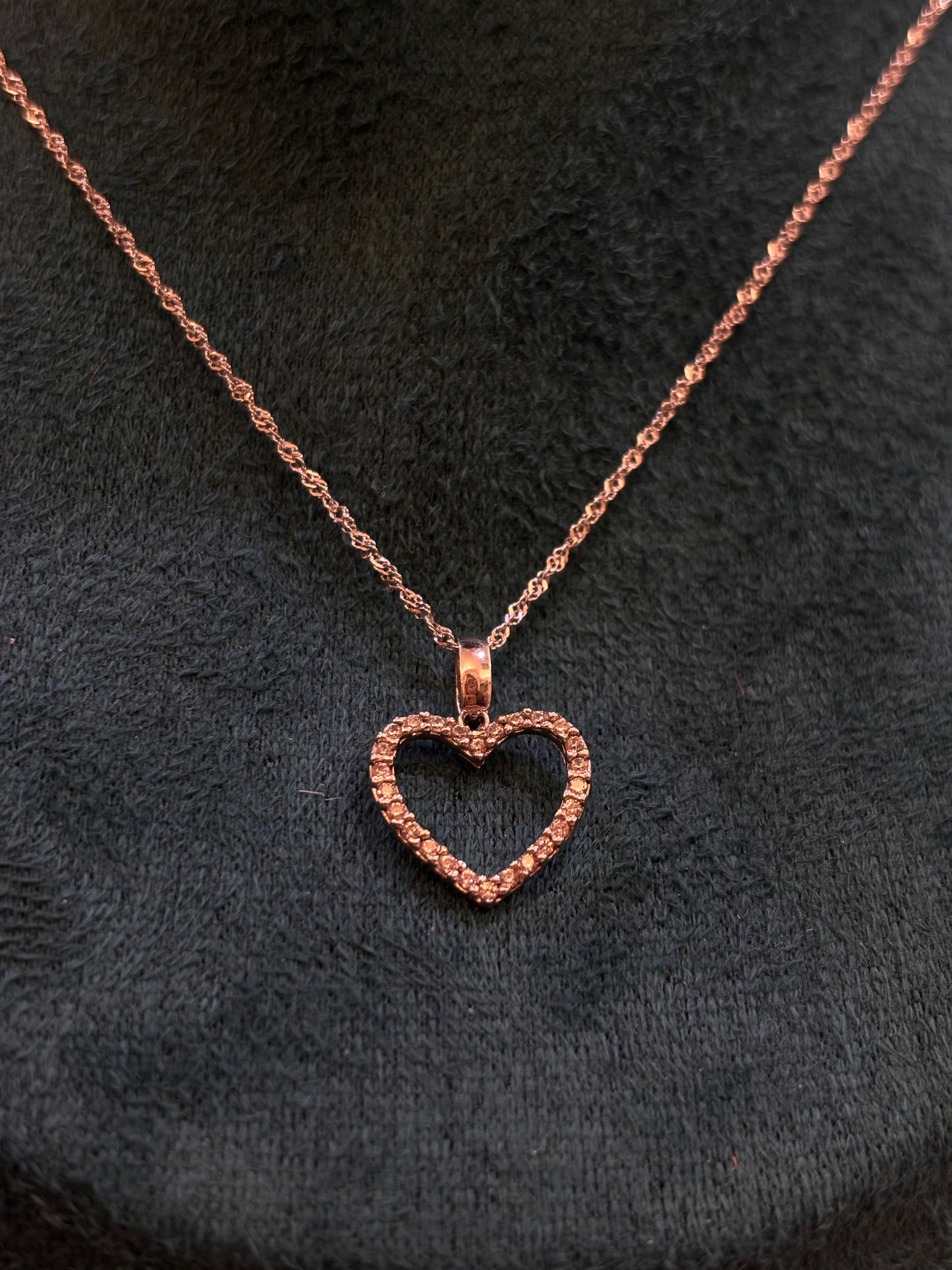 Collana Cuore Oro Bianco 18 Carati