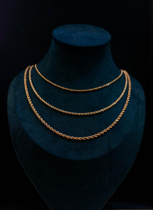 Collana Corda Oro Giallo 18 Carati