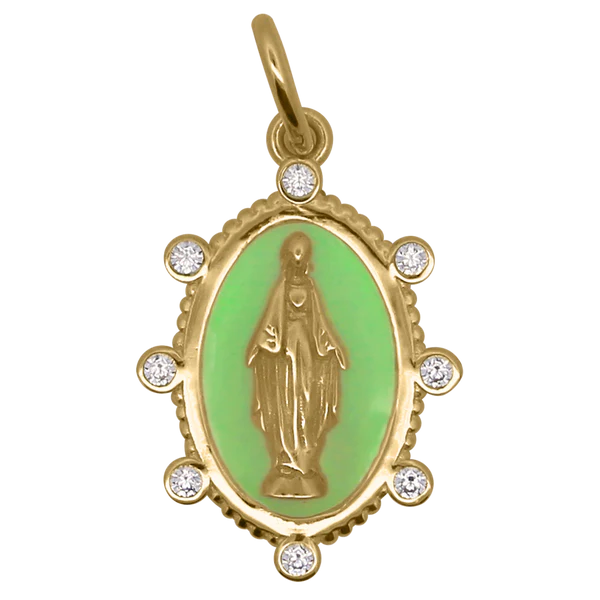 RUE DES MILLE Charm Madonna Green collezione CHARMBAR CB-CN28